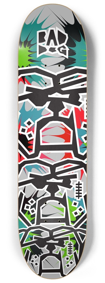 Bad Dog Stacked TNT blue red grey 8-1/4 Skateboard Deck