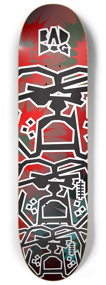 Bad Dog Stacked TNT red green 8-1/4 Skateboard Deck