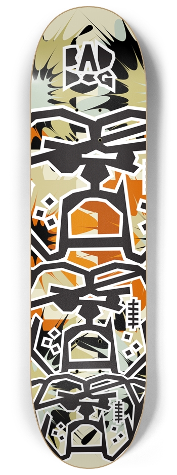 Bad Dog Stacked TNT orange green grey 8-1/4 Skateboard Deck