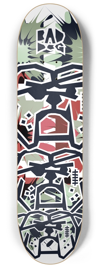 Bad Dog Stacked TNT green maroon 8-1/4 Skateboard Deck
