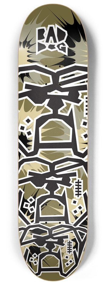 Bad Dog Stacked TNT green grey 8-1/4 Skateboard Deck
