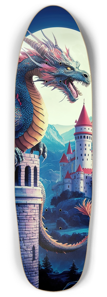 Dragons Castle Custom Skateboard Punk Nose Pool Shape