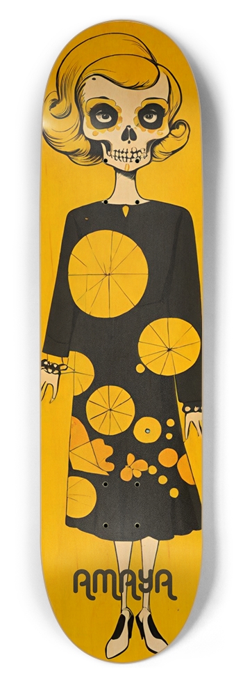 AMAYA Skull Girl 04 Deck 8-1/2 Skateboard Deck