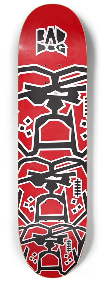 Bad Dog Stacked Red 8-1/4 Skateboard Deck