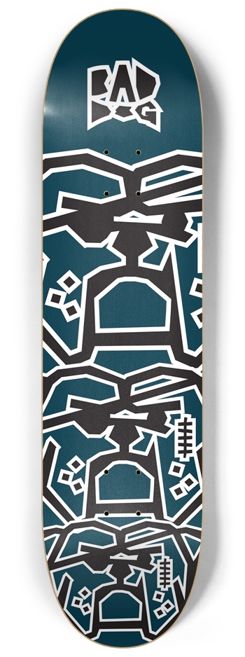 Bad Dog Stacked Dark Blue 8-1/4 Skateboard Deck