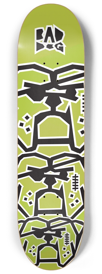 Bad Dog Stacked Lime 8-1/4 Skateboard Deck