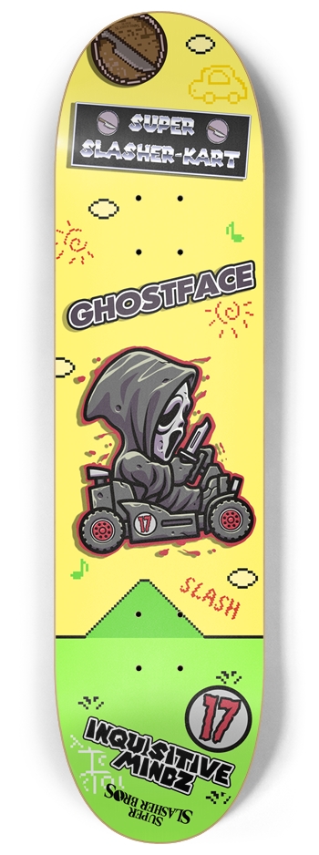 Super Slasher-Kart: Ghostface 8-1/4 Skateboard Deck