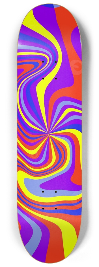 Psychedelic Spiral Glow Skateboard 8-1/4 Skateboard Deck