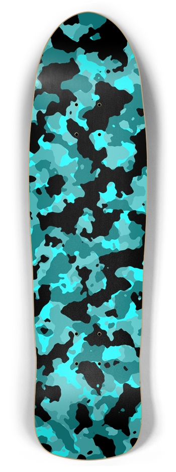Turq Camo Skateboard Retro Rocket