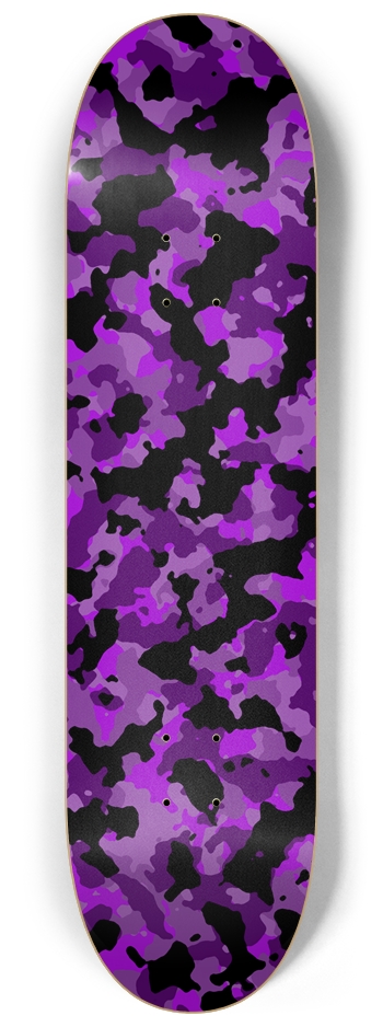 Purple Camo Glow Skateboard 8-1/4 Skateboard Deck