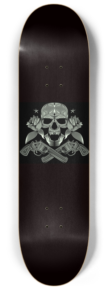 Skull N' Guns Glow Skateboard 8-1/4 Skateboard Deck