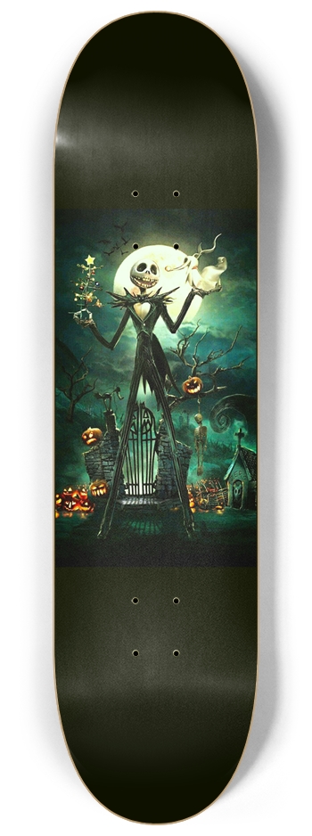 Jack Skeleton Nightmare Glow Skateboard 8-1/4 Skateboard Deck
