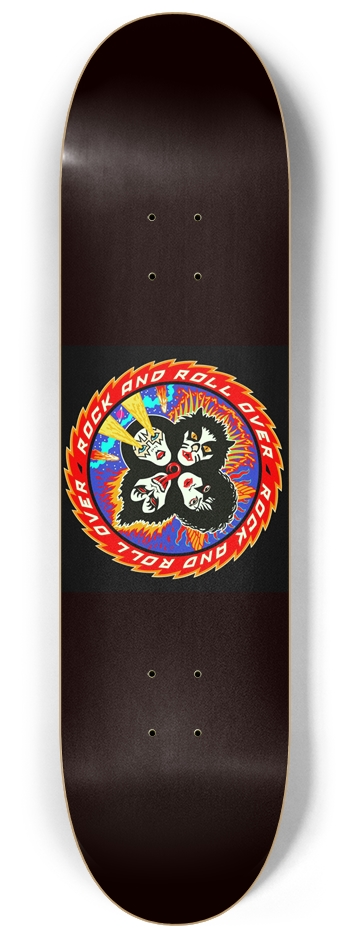 Rock And Roll Kiss Glow Skateboard 8-1/4 Skateboard Deck