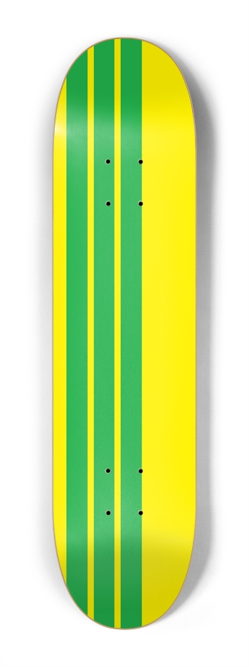 Custom Skateboard green strips 7-1/4 Mini/Kid Skateboard