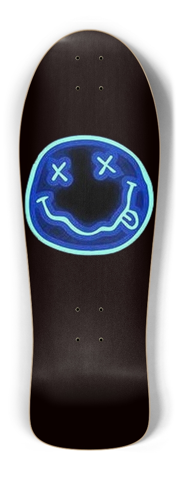 Smilie Glow Retro Skateboard Old School Shape