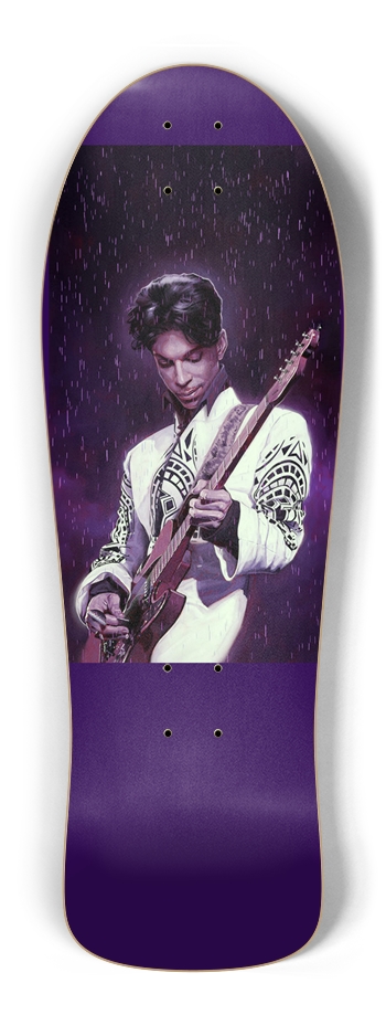 Prince Tribute Glow Retro Skateboard Old School Shape