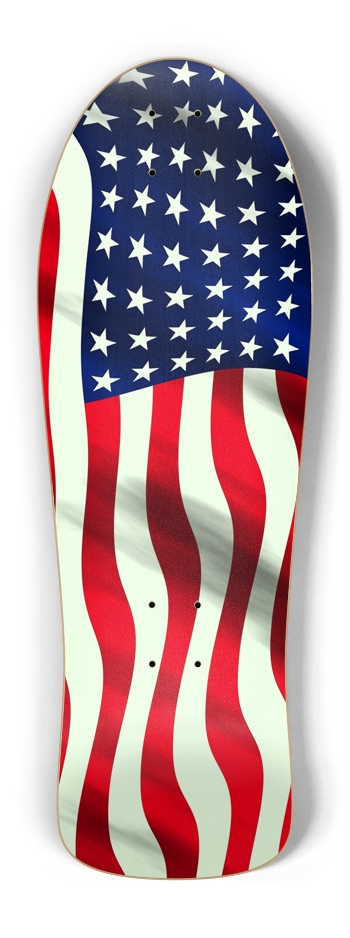 American Flag Glow Retro Skateboard Old School Shape