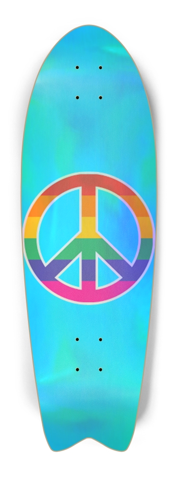 Peace Holographic Skateboard Fish Tail
