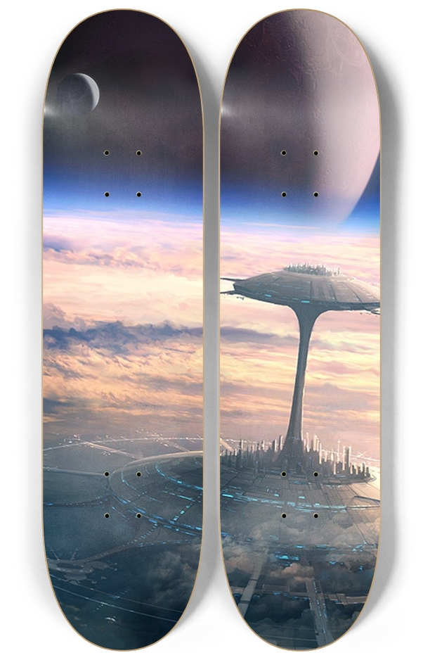 Skateboard Series 2x future earth 0002 2 Deck Wall Series