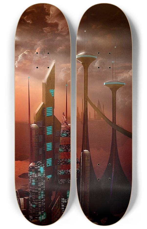 Skateboard Series Future Earth 2 Deck Wall Series