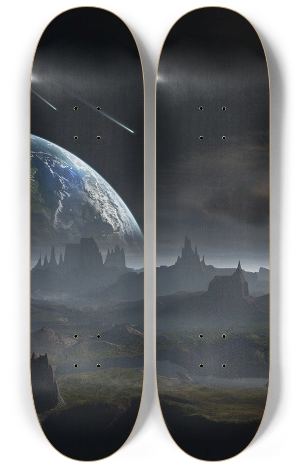 Skateboard Series 2x space 0003 2 Deck Wall Series