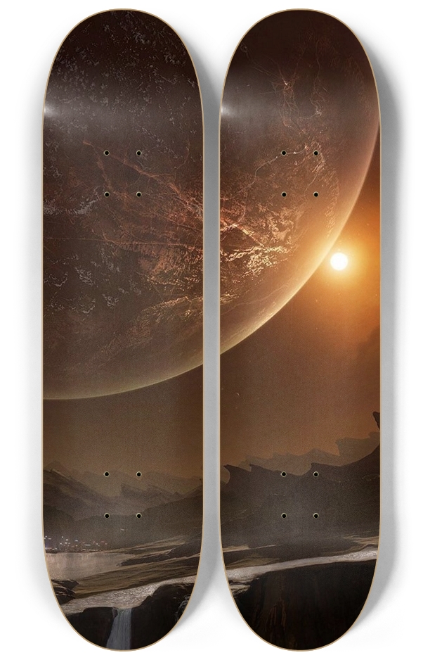 Skateboard Series 2x future earth 0004 2 Deck Wall Series