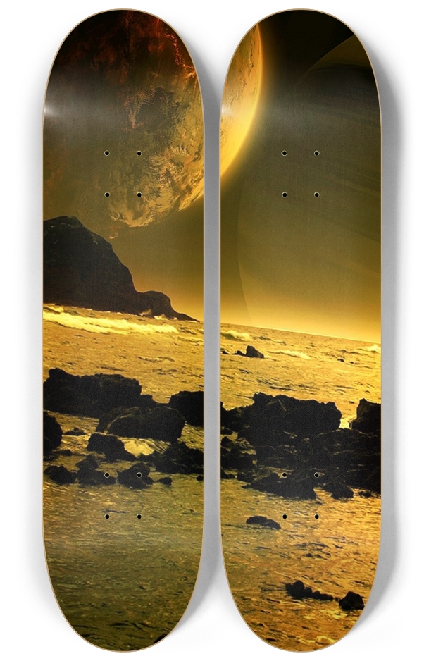 Skateboard Series 2x space 0002 2 Deck Wall Series