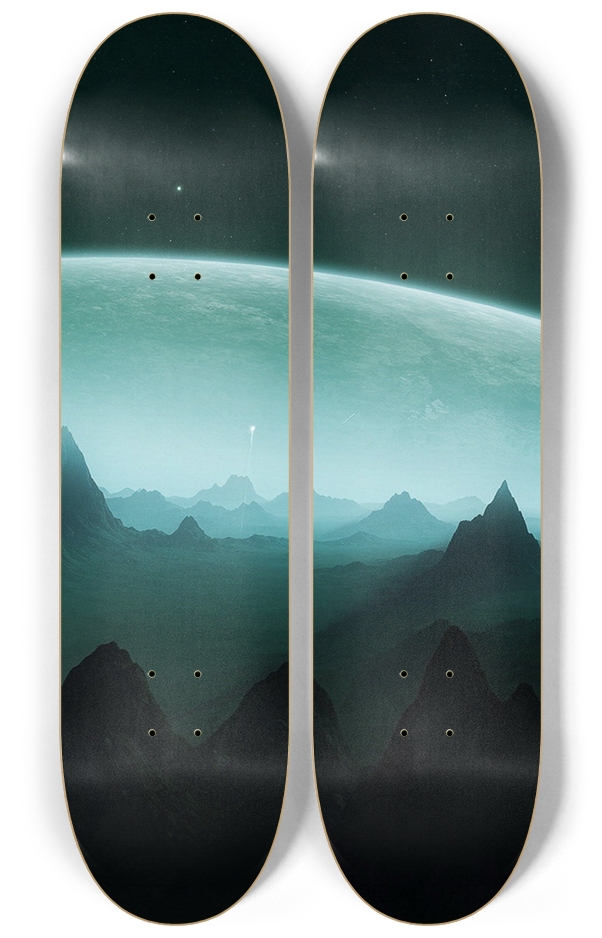 Skateboard Series 2x future earth 0003 2 Deck Wall Series