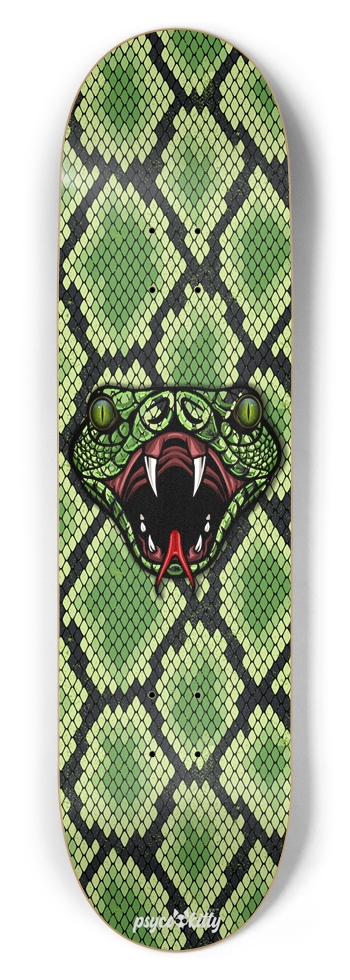 Snake Skin Green 8-1/2 Skateboard Deck