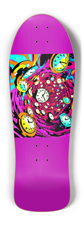Time Warp Glow Retro Skateboard Old School Shape