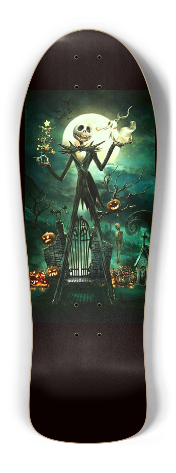 Jack Skeleton Nightmare Glow Retro Skateboard Old School Shape