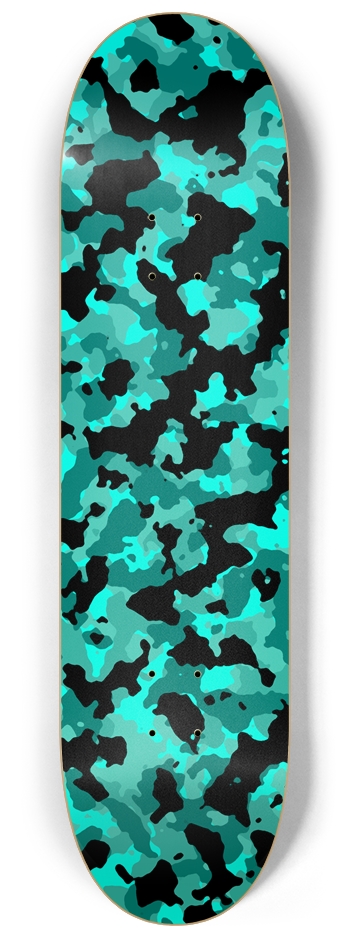 Turq Camo Glow Skateboard 8-1/4 Skateboard Deck