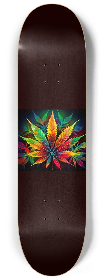 Marijuana Leaf Glow Skateboard 8-1/4 Skateboard Deck