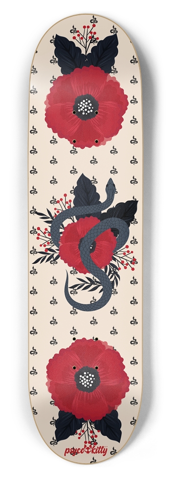 Snake & Poppies 8-1/2 Skateboard Deck