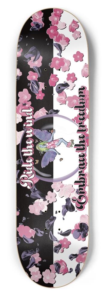 Floral Fairy Deck Ride Wind, Embrace Freedom 8-3/4 Inch Skateboard