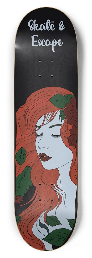 Skate & Escape Red-Haired Maiden Skateboard Deck 8-3/4 Inch Skateboard