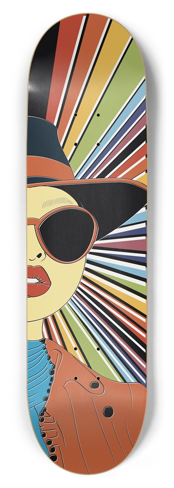 Vibrant Pop Art Skateboard Deck - Retro Style 8-3/4 Inch Skateboard