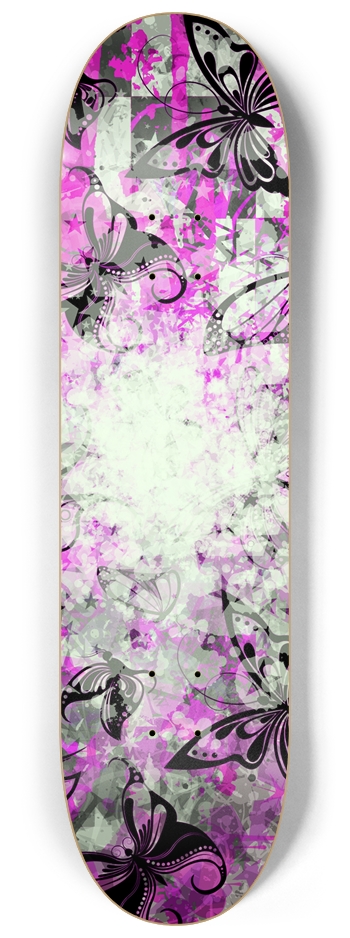Pink Butterfly Graffiti 8-1/4 Skateboard Deck