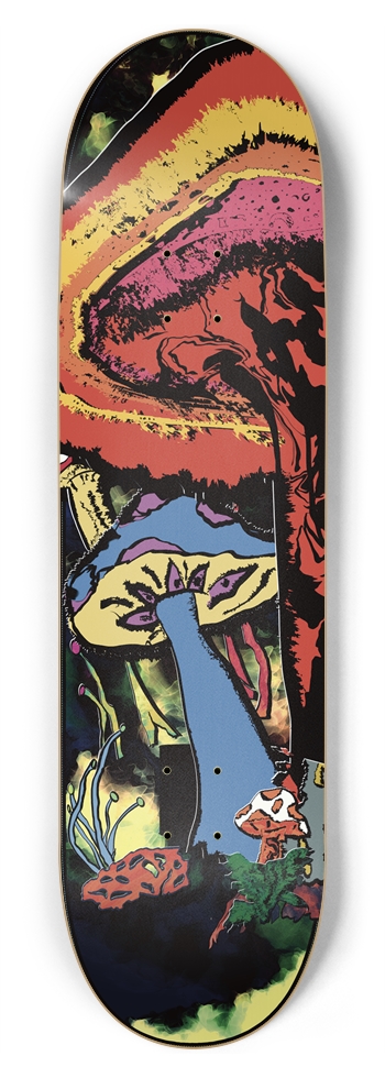 Vibrant Psychedelic Nature Skateboard Deck 8-3/4 Inch Skateboard