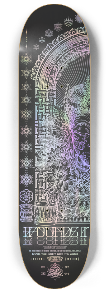 WOUNDS TO WISDOM BLACK HOLO LE 22 WALL DECKS #1 8-1/4 Skateboard Deck