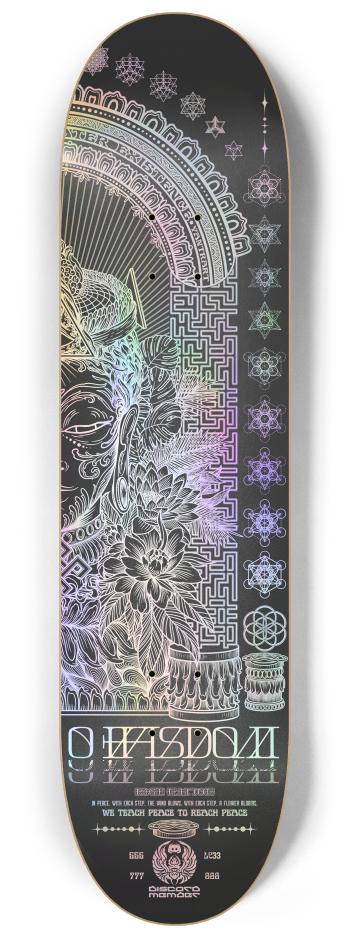 WOUNDS TO WISDOM BLACK HOLO LE 22 WALL DECKS #2 8-1/4 Skateboard Deck