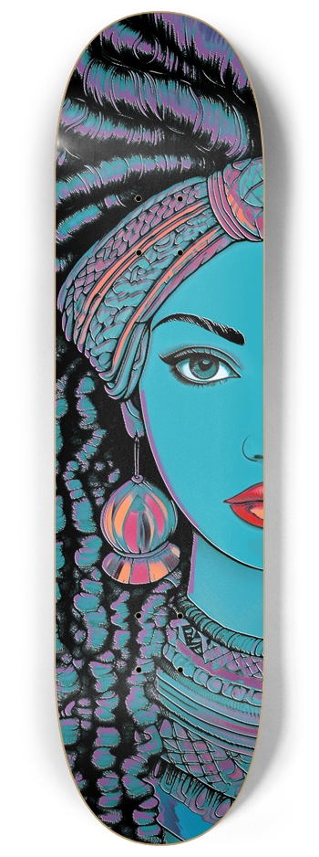 Blue Face Art Skateboard Deck - Unique Character 8-1/4 Skateboard Deck