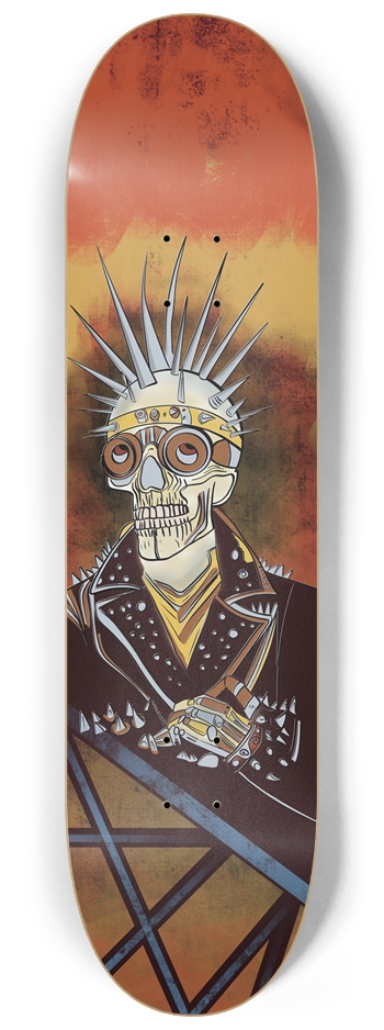 Steampunk Skull Liberty Spikes Design - 7-Ply 8-1/4 Skateboard Deck