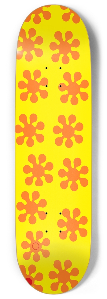Custom Skateboard yellow red flowers 9 Inch Skateboard