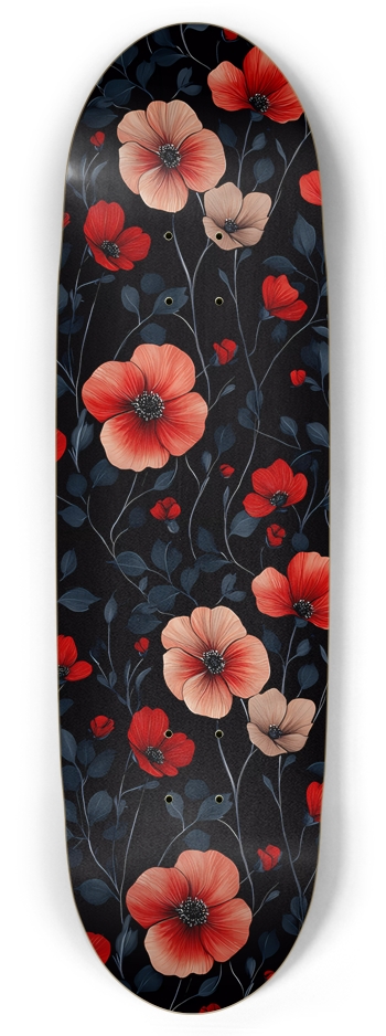 Dark Floral Pattern Football Board Football Shape