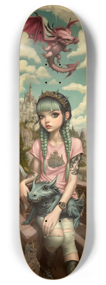 The Girl from the Casttle Custom Skateboard 8 Inch Skateboard Deck