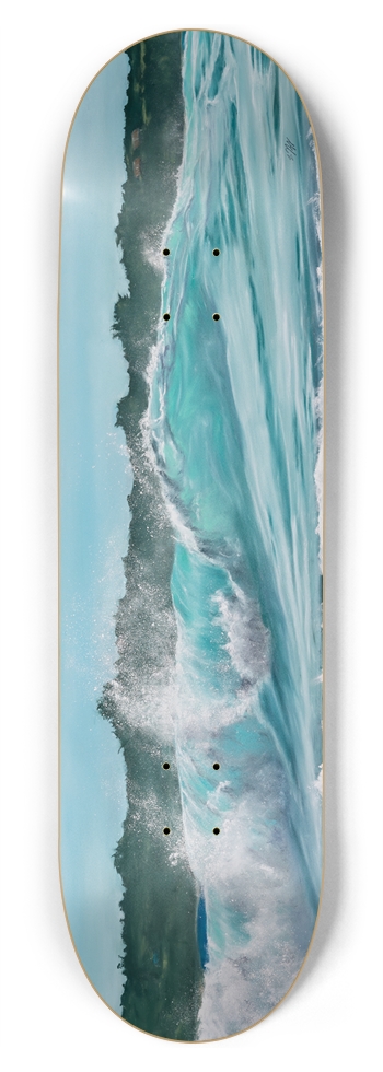 New Zealand Wave / Surf Original Artwork 8-3/4 Inch Skateboard