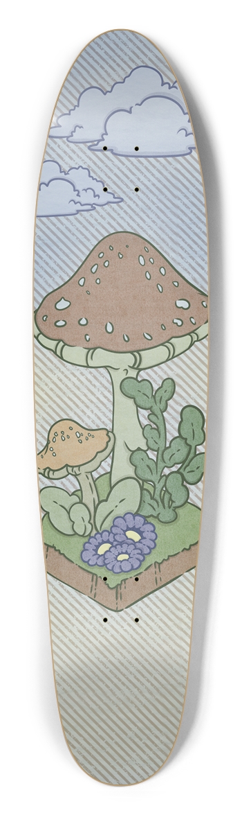 Watercolor mushroom Longboard Longboard Shape