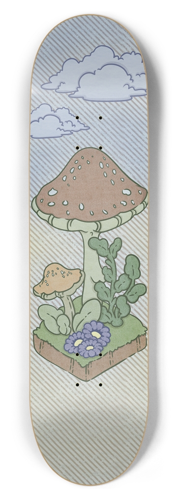 Watercolor mushroom Skateboard 8-1/2 Skateboard Deck