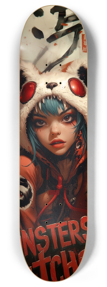 Panda Monster Custom Skateboard 8 Inch Skateboard Deck